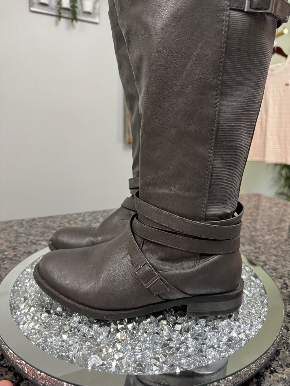 torrid tall gray straps and Buckle Riding Boots 8W - Picture 2 of 16